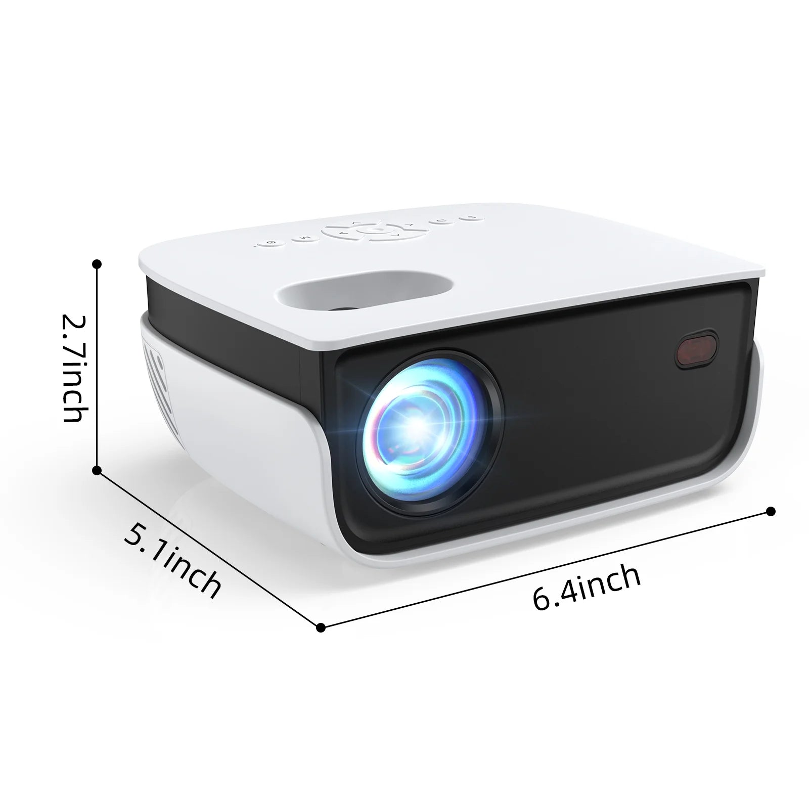 1080P Mini Projector with Wifi and Bluetooth, 7500 Lumens, White, 1 Count