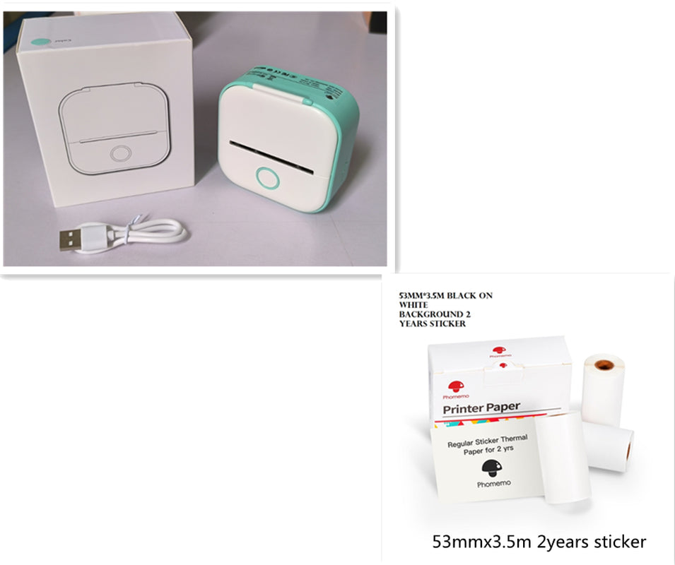 Portable Mini Thermal Label Printer Home Photo Printer Student Wrong Question Printer Bluetooth-Compatible Mini Label Printer Price Tag