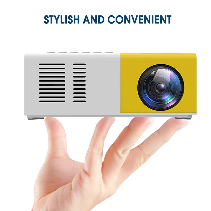 YG300 HD Mini Projector Portable 3D ,With Remote Control Kids Gift Birthday Gift Easy to Carry/Outdoor Camping/Home Theater/