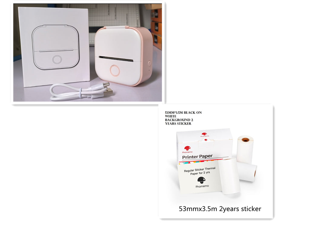 Portable Mini Thermal Label Printer Home Photo Printer Student Wrong Question Printer Bluetooth-Compatible Mini Label Printer Price Tag