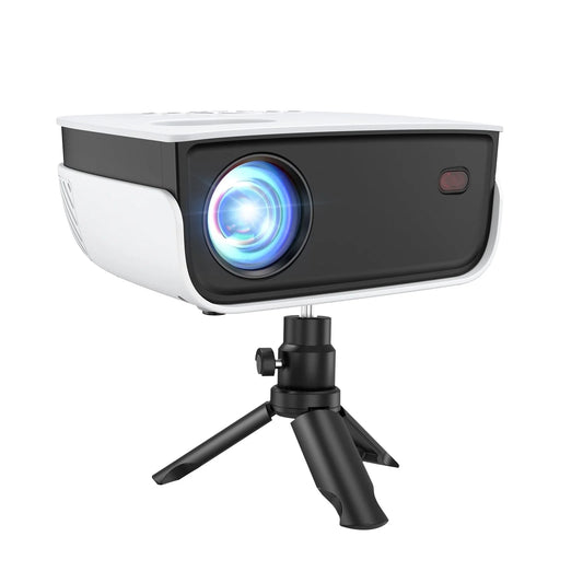 1080P Mini Projector with Wifi and Bluetooth, 7500 Lumens, White, 1 Count