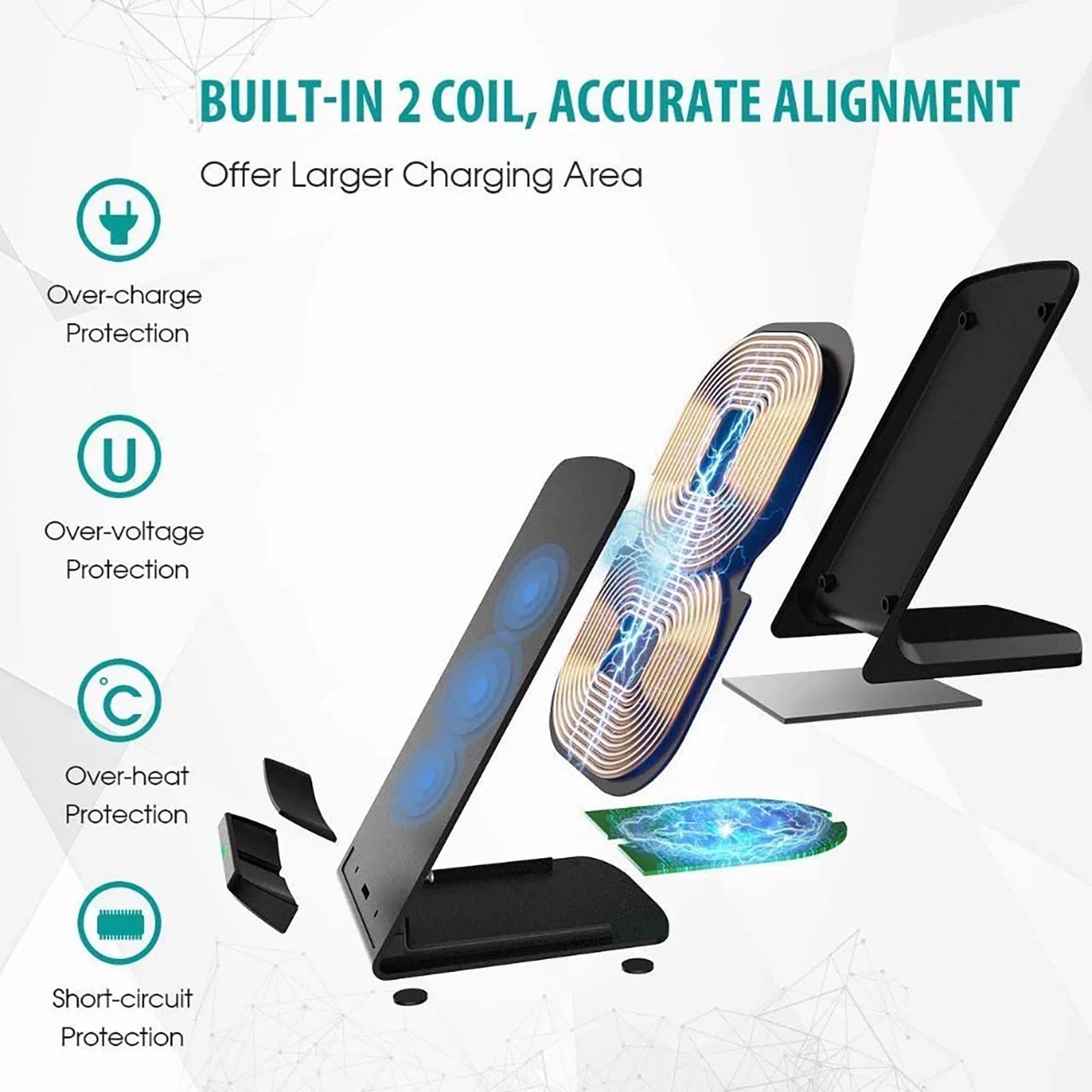 HUABANG1 Samsung Galaxy S24 S24+ S24 Ultra Iphone Wireless Charger with 15W Fast Charging Stand