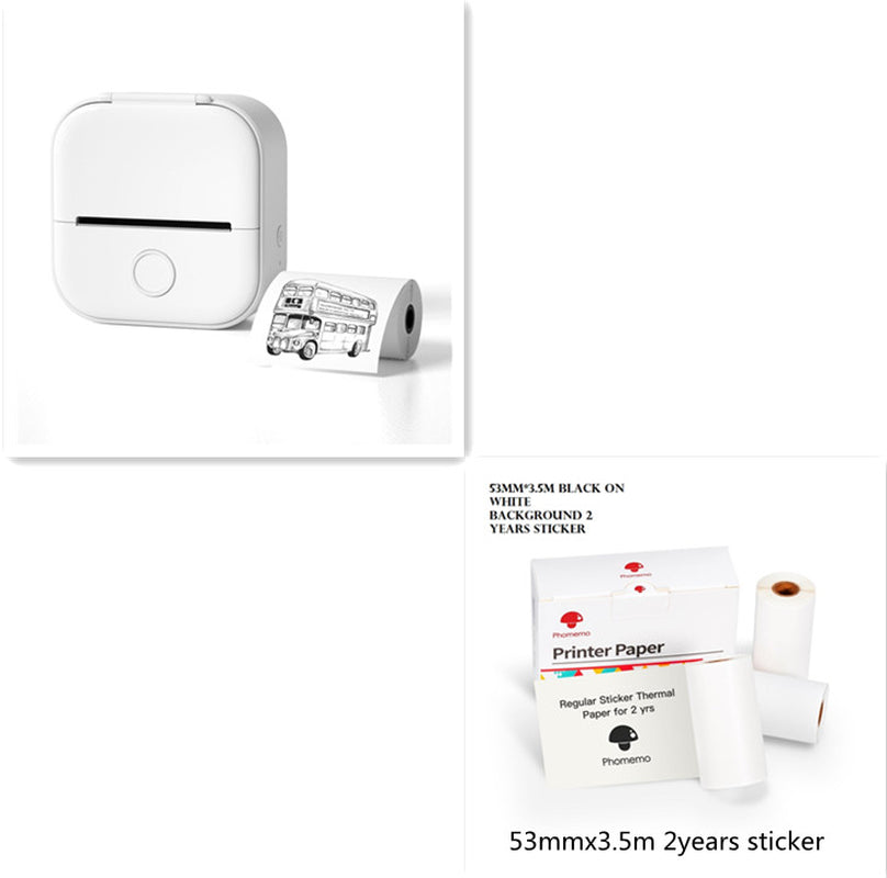 Portable Mini Thermal Label Printer Home Photo Printer Student Wrong Question Printer Bluetooth-Compatible Mini Label Printer Price Tag