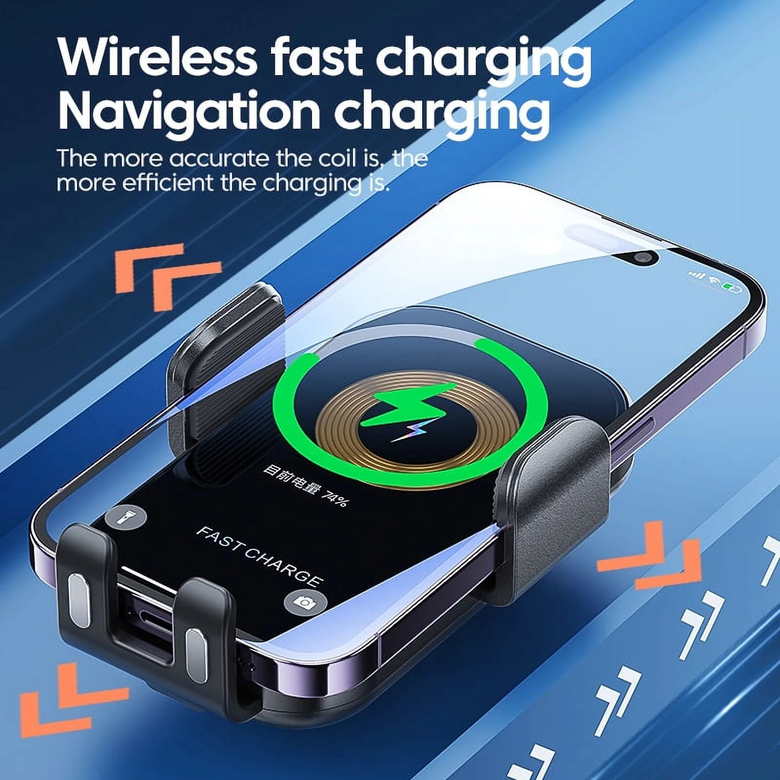 3 in 1 Wireless Car Charger, 15W Smart Sensor Auto Clamping Air Vent Dashboard Windshield Car Phone Charging Holder Mount, Compatible for Iphone, Samsung, Google, LG, Etc